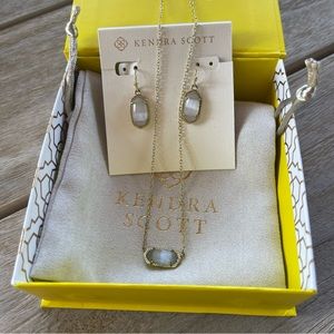 Kendra Scott Lee Drop Earrings & Elisa Gold Pendant Necklace